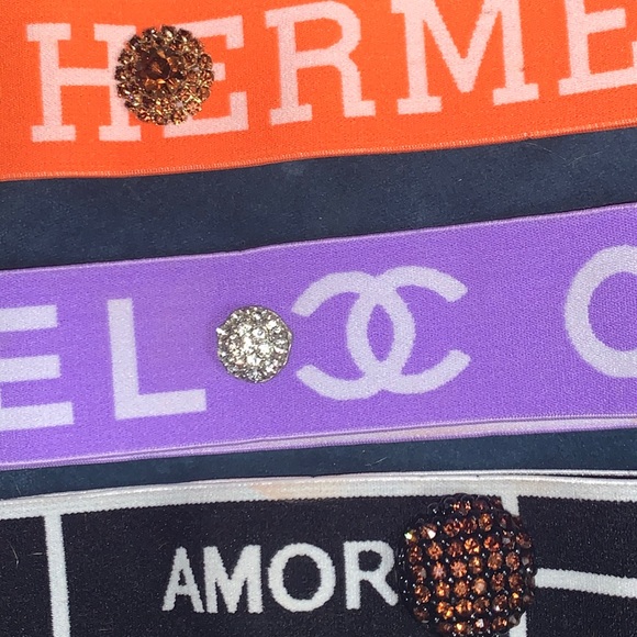 Headbands w/ Vintage Buttons For Mask Ear Loops - Picture 3 of 6